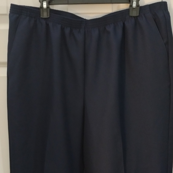 NWT Alfred Dunner Classic Navy Dress Pants Wide Width/Short - Picture 3 of 10